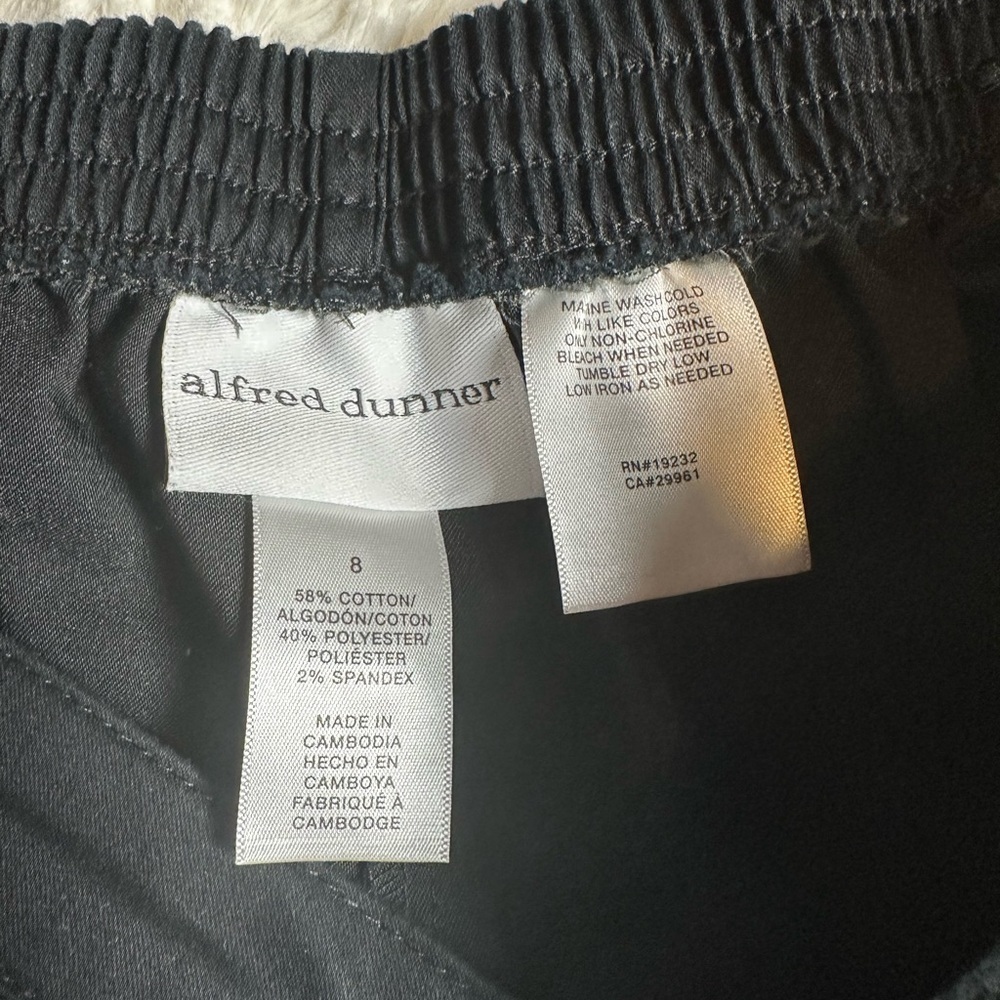 Alfred Dunner Black Pull On Pants Size 8 Stretch Comfort Waist - Picture 5 of 5